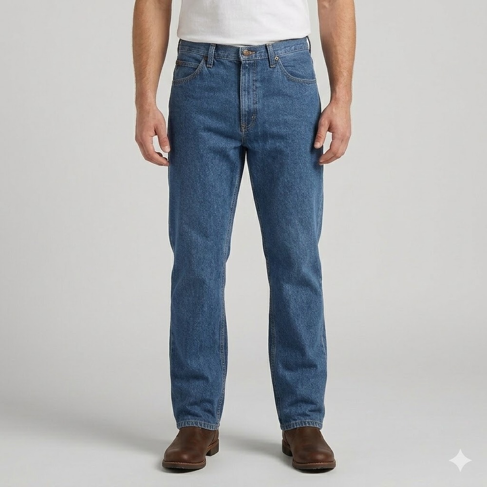 Lee Jeans Regular Fit Straight Leg Heavyweight Denim Blue Mens Size 40x30 NWT